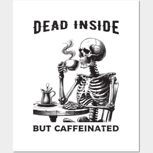 Skeleton drink coffee Posters and Art